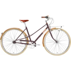 Creme Vélos De Ville Femme Caferacer Doppio Trapèze 7 Vitesses, Marron