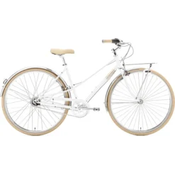 Creme Vélos De Ville Femme Caferacer Solo Trapèze 7 Vitesses, Blanc