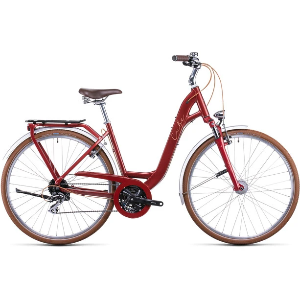 Cube Vélos De Ville Femme Ella Ride Entrée Basse, Rouge 1 Cube Vélos De Ville Femme Ella Ride Entrée Basse, Rouge